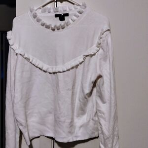 French Connection Ivory Ruffle Detail Top